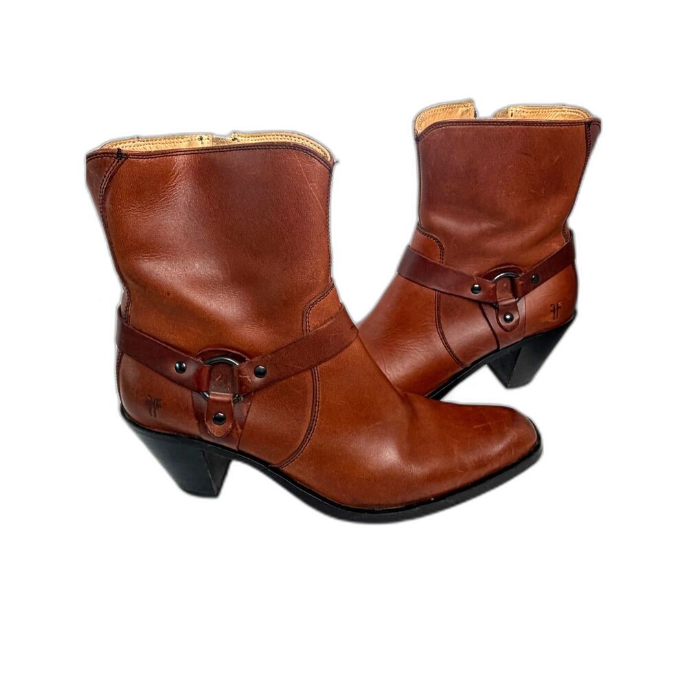 Frye Boot Company Romy Ring Harness Cowboy Boot Western Congnac Size 8B $359